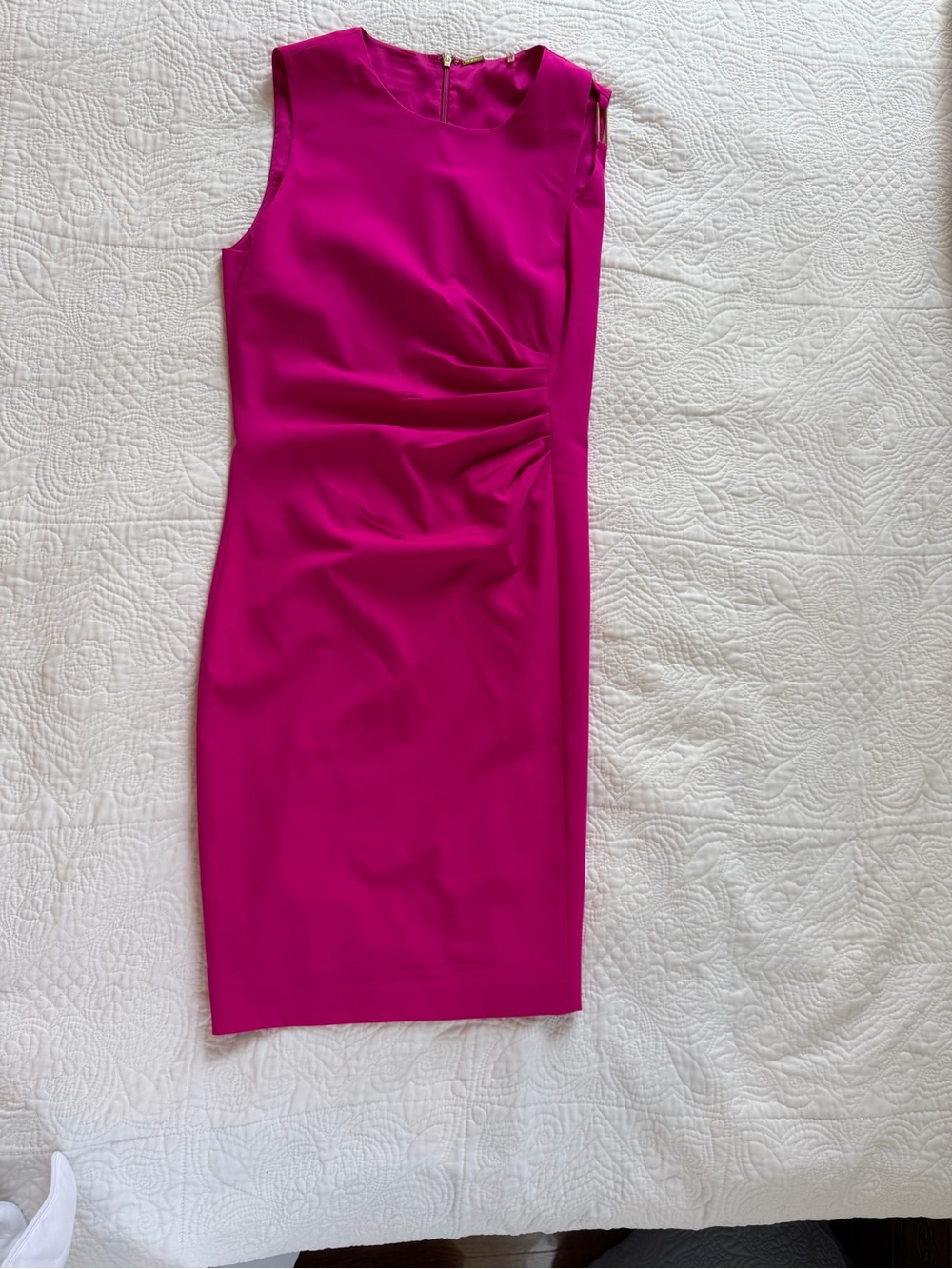 Elie Tahari Hot Pink Sleeveless Midi Sheath Dress - Picture 6 of 7